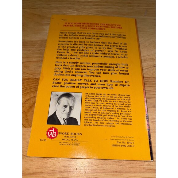 Can You Really Talk To God? By Louis H. Evans Sr. Paperback 1979 - Picture 2 of 11